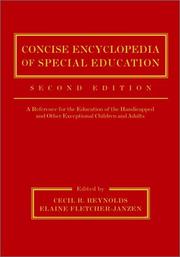 Front cover of Concise encyclopedia of special education by Cecil R. Reynolds