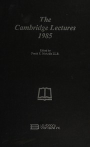Cover of Cambridge Lectures, 1985 by Frank E. McArdle