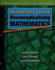 Cover of Reconceptualizing mathematics for elementary school teachers by Judith T. Sowder