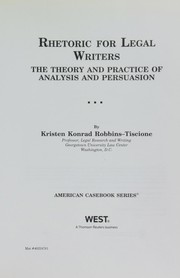 Front cover of Rhetoric for legal writers by Kristen Konrad Robbins-Tiscione