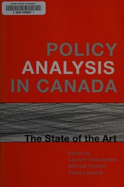 Front cover of Policy analysis in Canada by Laurent Dobuzinskis