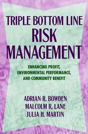 Cover of Triple bottom line risk management by Adrian R. Bowden