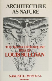 Front cover of Architecture as nature by Narciso G. Menocal