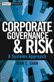 Front cover of Corporate Governance and Risk by John C. Shaw