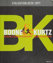 Cover of Boone & Kurtz's contemporary business by David L. Kurtz