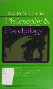 Cover of How to find out in philosophy and psychology by D. H. Borchardt