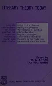 Cover of Literary theory today by M. A. Abbas