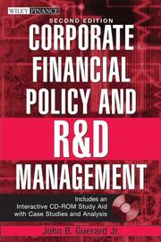 Cover of Corporate financial policy and R & D management by John B. Guerard