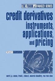Front cover of Credit Derivatives by Frank J. Fabozzi