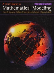 Front cover of A first course in mathematical modeling by Giordano, Frank R.