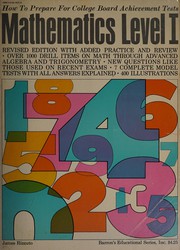 Front cover of How to prepare for the college board achievement tests, mathematics, level I by James J. Rizzuto