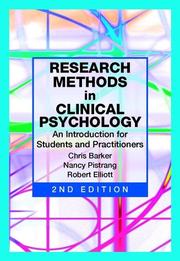 Front cover of Research Methods in Clinical Psychology by Robert Elliott