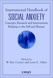 Cover of International handbook of social anxiety by W. Ray Crozier