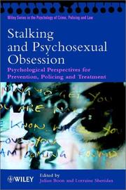 Front cover of Stalking and psychosexual obsession by Julian Boon