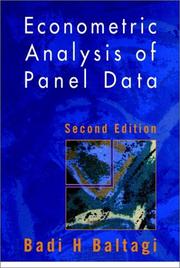 Cover of Econometric analysis of panel data by Badi H. Baltagi