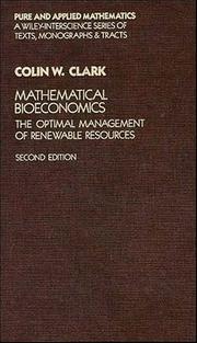Front cover of Mathematical bioeconomics by Colin Whitcomb Clark