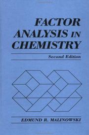 Front cover of Factor analysis in chemistry by Edmund R. Malinowski