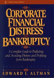 Cover of Corporate financial distress and bankruptcy by Edward I. Altman