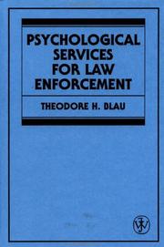 Front cover of Psychological services for law enforcement by Theodore H. Blau