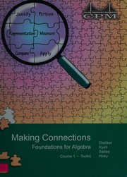 Front cover of CPM Making Connections Foundations for Algebra Course 1 Parent Guide by Dietiker