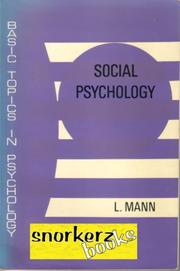 Cover of Social psychology by Leon Mann