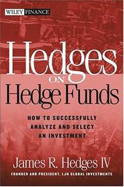 Cover of Hedges on Hedge Funds by James R. Hedges