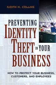 Cover of Preventing Identity Theft in Your Business by Judith M. Collins