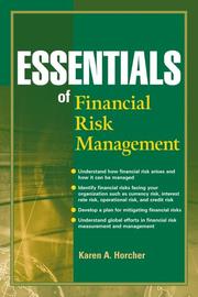 Cover of Essentials of Financial Risk Management by Karen A. Horcher