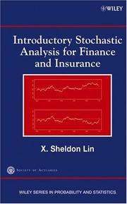 Front cover of Introductory stochastic analysis for finance and insurance by X. Sheldon Lin