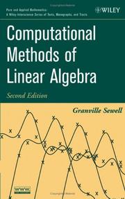 Cover of Computational Methods of Linear Algebra by Granville Sewell