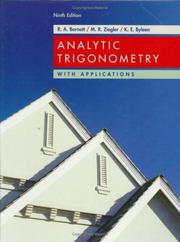 Cover of Analytic trigonometry with applications by Raymond A. Barnett