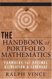 Front cover of The Handbook of Portfolio Mathematics by Ralph Vince