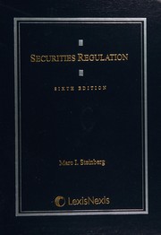 Cover of Securities regulation by Marc I. Steinberg
