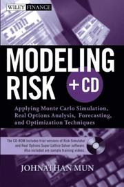 Cover of Modeling risk by Johnathan Mun