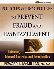 Front cover of Policies & procedures to prevent fraud and embezzlement by Edward J. McMillan