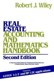 Front cover of Real estate accounting and mathematics handbook by Robert J. Wiley