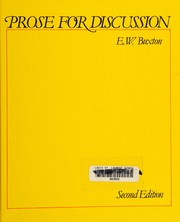 Cover of Prose for discussion by E. W. Buxton