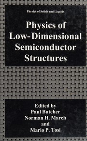 Cover of Physics of low-dimensional semiconductor structures by Paul N. Butcher