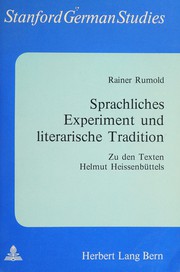 Front cover of Sprachliches Experiment und literarische Tradition by Rainer Rumold