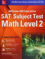 Cover of McGraw-Hill Education SAT Subject Test Math, Level 2 by John J. Diehl