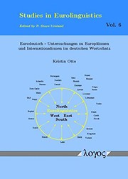 Front cover of Eurodeutsch - Untersuchungen Zu Europaismen Und Internationalismen Im Deutschen Wortschatz by Kristin Otto