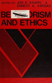 Cover of Behaviorism and ethics by Krapfl, Jon E