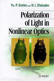Front cover of Polarization of light in nonlinear optics by Yu P. Svirko