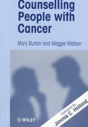 Front cover of Counselling people with cancer by Burton, Mary clinical psychologist.