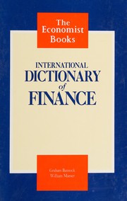 Cover of International dictionary of finance by Graham Bannock