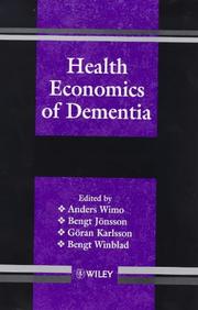 Front cover of Health economics of dementia by Anders Wimo