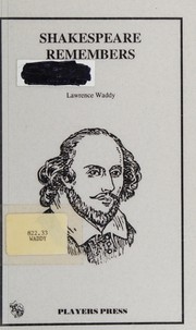 Cover of Shakespeare remembers by Lawrence Waddy