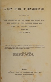 Front cover of A new study of Shakespeare by William Francis C. Wigston