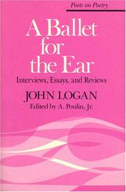 Cover of A ballet for the ear by John Logan