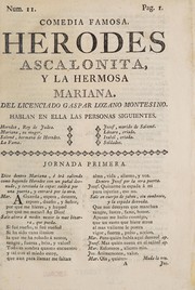 Front cover of Herodes Ascalonita y la hermosa Mariana by Cristóbal Lozano
